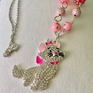 😻Handmade Bling Kitty Beaded Necklace 😻
